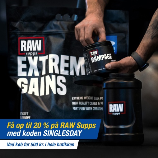 Singles Day - Kb for 500 kr f rabat p RAW Supps - 10 - 20 %
